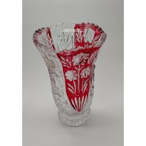 Ctystal Clear Vintage Cut Glass Vase